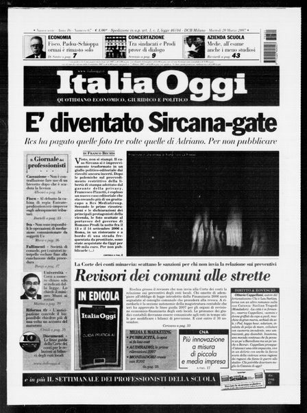 Italia oggi : quotidiano di economia finanza e politica